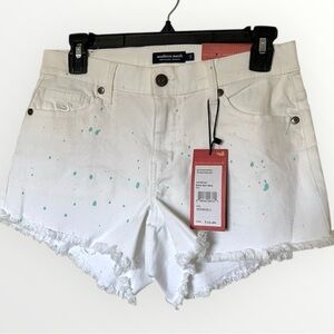 Southern Marsh Collection The Denim Kelsey Short White Paint Splatter size 2